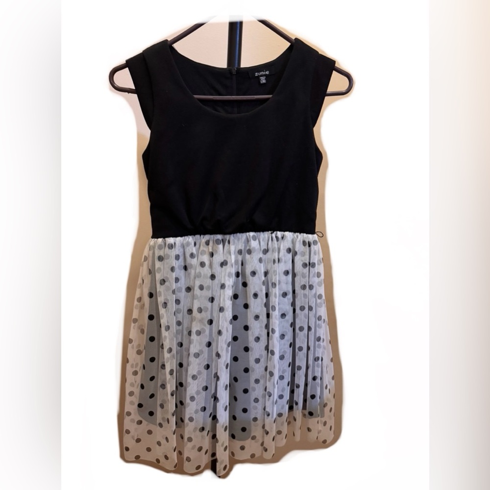 Zunie Black and White Polka Dot Dress